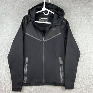 Venum Hoodie Mens Medium Black Full Zip Hooded Athletic MMA Zip‎ Pockets Jacket